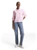 TOM TAILOR Denim Boxy Fit Hemdbluse aus Baumwolle in Soft Mauve White Stripe
