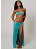 Moda Minx Maxirock Starfish Long Side Slit Skirt in Blue Shimmer