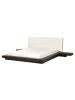 Beliani Doppelbett ZEN in Braun/Weiß - (W) 308 x (H) 86 x (L) 229 cm