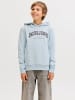 JACK & JONES Junior Sweatshirt JJECALEB VARSITY SWEAT HOODIE JNR in celestial blue