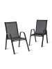 relaxdays 2 x Gartenstühle in Anthrazit - (B)56 x (H)90 x (T)65 cm