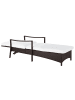 Beliani Gartenliege VASTO in Braun/Weiß - (W) 63 x (H) 26 x (L) 158 cm