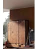 58 aufm Kessel KINDERZIMMERSCHRANK Kameko 148x55x200 MDF+Massivholz Schwarz/Cognac