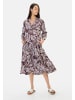 Camel Active Mittellanges Sommerkleid mit Allover-Print in AOP braun/weiß