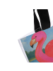 Mr. & Mrs. Panda Shopper Flamingo Classic Design mit Spruch in Weiß