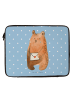 Mr. & Mrs. Panda Laptop Tasche Bär Liebesbrief ohne Spruch in Blau Pastell