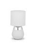 relaxdays Tischlampe in Grau/ Silber - (H)32 x Ø 18 cm