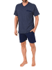 NORMANN Kurzarm Schlafanzug Shorty Pyjama print in hellblau