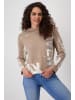 monari Pullover in milk chocolate gemustert
