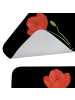 Mr. & Mrs. Panda Duschvorleger Blume Mohnblume ohne Spruch in Schwarz
