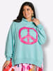 sheego Sweatshirt in royalblau-pink-bedruckt