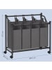 SONGMICS Wäschekorb Stevie in Grau - (B)38.5 x (H)81.5 x (T)86.5 cm