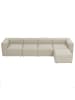 58 aufm Kessel SOFA 4-Sitzer mit Hocker rechts Kattrina Flachgewebe creme