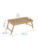 relaxdays Betttablett in Natur - (B)60 x (H)24 x (T)30 cm