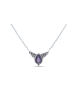 mantraroma 925er Silber - Collierketten (L) 43 cm mit Amethyst facettiert