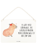 Mr. & Mrs. Panda Deko Schild Capybara Blume mit Spruch in Weiß