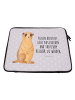 Mr. & Mrs. Panda Laptop Bag Erdmännchen mit Spruch in Grau Pastell
