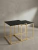 KADIMA DESIGN Couchtisch Set | 2 Tische, Gold-Look, Glas/MDF Schwarz in Gold