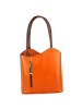 Florence Florence Schultertasche, Rucksack Leder orange, braun ca. 28cm