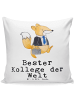 Mr. & Mrs. Panda deko kissen Fuchs Bester Kollege der Welt mit S... in Weiß