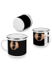 Mr. & Mrs. Panda Camping Emaille Tasse Hochzeit Liebe Lachen mit... in Schwarz