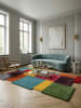 KADIMA DESIGN Wollteppich Kurzflor HALLEIN Geometrisch Abstrakt Naturfaser in Multi