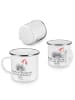 Mr. & Mrs. Panda Becher Emaille Seeigel mit Spruch in Weiß
