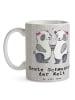 Mr. & Mrs. Panda Tasse Panda Beste Schwester der Welt mit Spruch in Grau Pastell