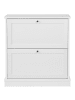 Beliani Schuhschrank CHELAN in Weiß/Silber - (W) 76 x (H) 80 x (L) 19 cm