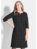 GOLDNER Kurzgröße:  Tweedkleid Midi Baumwollkleid mit Karomuster in schwarz / gemustert