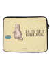 Mr. & Mrs. Panda Laptop Tasche Katze Fressen mit Spruch in Gelb Pastell