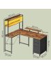 VASAGLE Computertisch Barnet in Vintagebraun - (B)140 x (H)150 x (T)100 cm