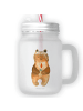 Mr. & Mrs. Panda Trinkglas Mason Jar Bär Kommunion ohne Spruch in Transparent