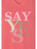 More & More sommerliches Kurzarmshirt "Say Yes" in koralle