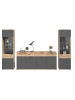 xonox.home Wohnkombination  (B/H/T: 344x200x40 cm) in Nox Oak Nachbildung und Basalt grau