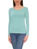 Alkato Alkato Damen Langarm Shirt mit O-Ausschnitt in grün Modell 5
