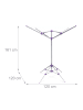 relaxdays Wäschespinne in Silber - (B)120 x (H)161 x (T)120 cm