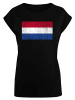 F4NT4STIC T-Shirt Netherlands NIederlande Holland Flagge distressed in schwarz