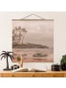 WALLART Stoffbild mit Posterleisten - Aloha Hawaii Strand in Creme-Beige