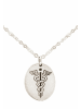 Gemshine Halskette mit Anhänger Caduceus in silver coloured