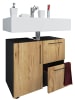 VCM  Holz Badmöbel Badunterschrank Flandu Schublade in Anthrazit / Honig-Eiche