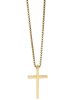 Adeliás Unisex Halskette mit Anhänger – Kreuz aus Edelstahl in gold