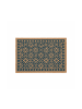 relaxdays Fußmatte "Floral" in Blau/ Natur - (B)60 x (T)40 cm