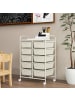 COSTWAY Rollcontainer mit 10 Schubladen in Beige