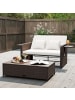 COSTWAY 3 in 1 Polyrattan 2-Sitzer Balkonmöbel Gartenliege in Beige