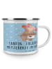 Mr. & Mrs. Panda Kaffeebecher Tante Zuckersüß mit Spruch in Blau Pastell
