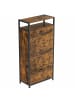 VASAGLE Schuhschrank Barnet in Braun-Schwarz - (B)60 x (H)130 x (T)30 cm