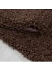 KADIMA DESIGN Teppich Hochflor Unifarben Polypropylen Wohnzimmer Shaggy in Braun