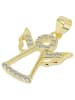 Adeliás Damen Anhänger – Engelanhänger aus 925 Silber mit Zirkonia in gold