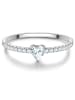 Trilani Ring Herz aus Sterling Silber mit Zirkonia in silber